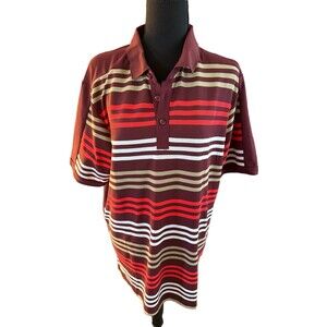 CALLAWAY Mens Golf Polo Shirts -‎ Large maroon stripes